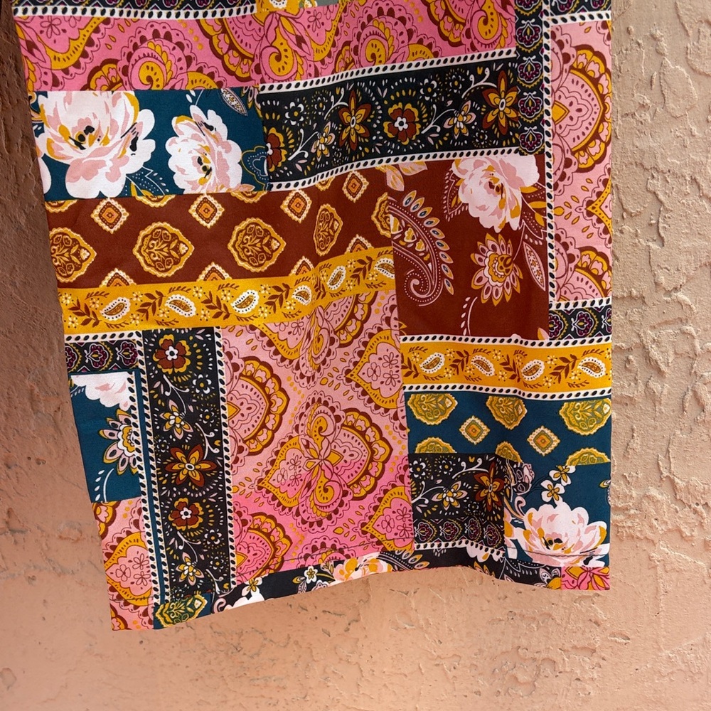 Prondi Patterned Patchwork Wide Leg Pants - Multi… - image 5